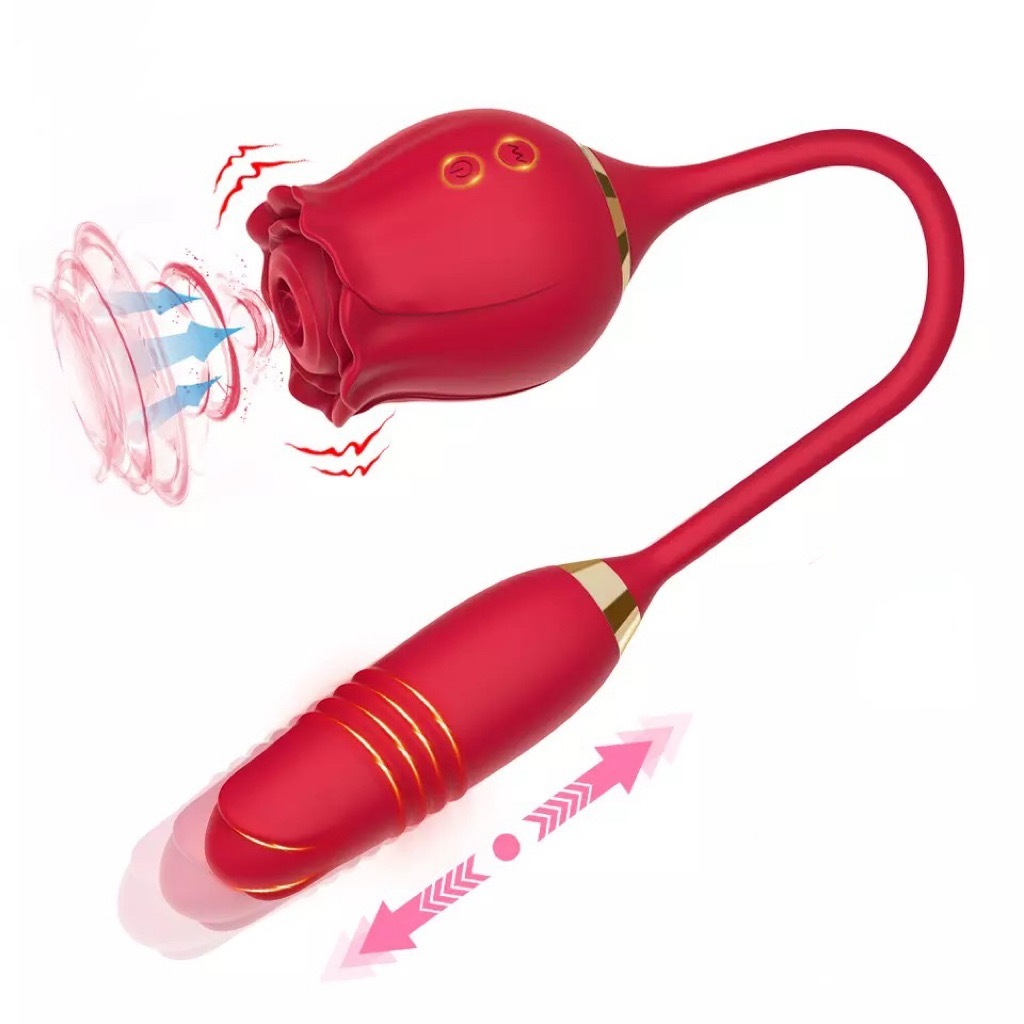 Ovo Vibratório de Sucção e Extensão - Rosa